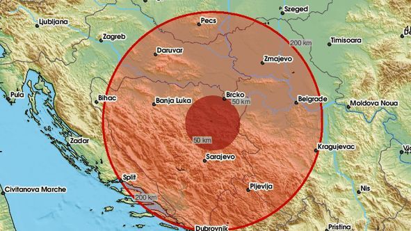 Zemljotres u Tuzli. EMSC