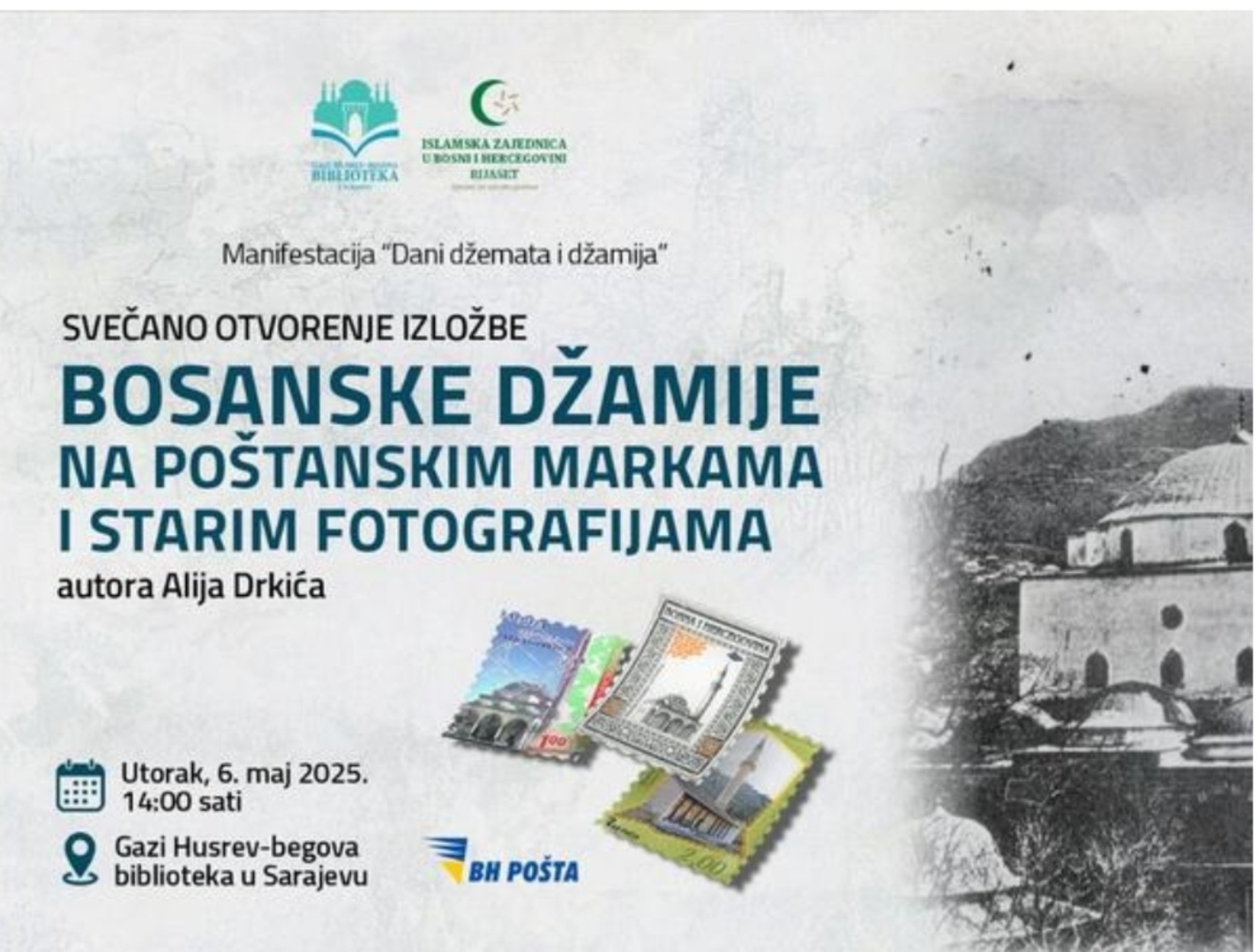 Bosanske dzamije na postanskim markama i starim fotografijama