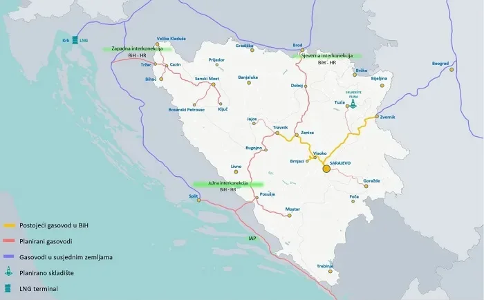 Gasovod mapa krou bih Gasovod Zenica Travnik
