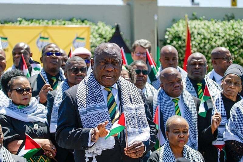 Juznoafricki predsjednik Cyril Ramaphosa na skupu podrske Palestini