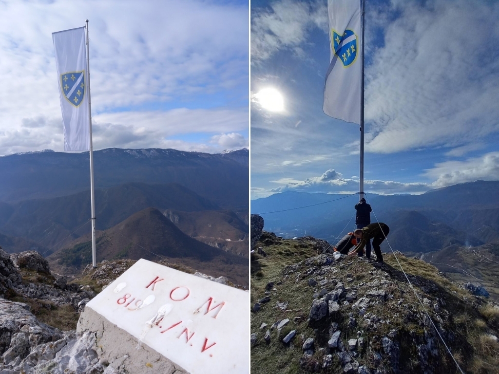 Konjic Na Komu podignuta zastava sa ljiljanima