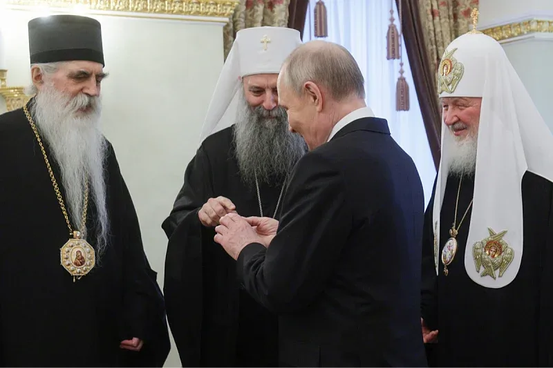 Patrijarh Porfirije Vladimir Putin epa