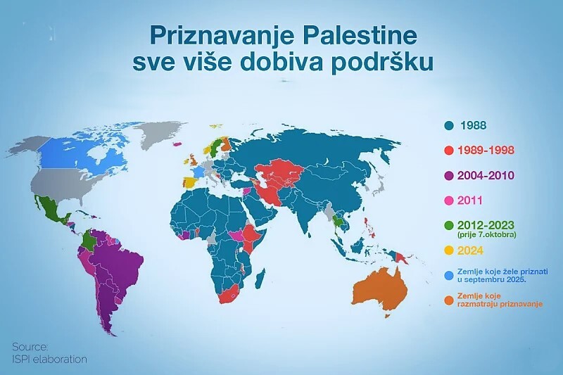 Pogledajte mapu Sve vise drzava priznaje Palestinu etto