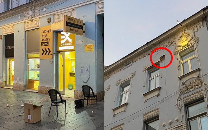 Ponovo se obrusila fasada na istoj zgradi u sarajevskoj ulici Ferhadija