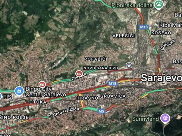 Saobracajni kolaps u Sarajevu Sve je u crvenom