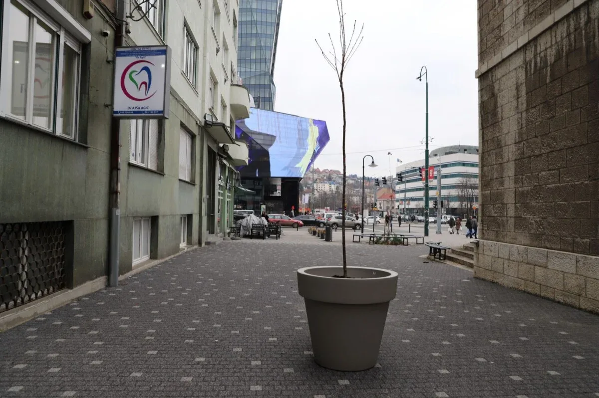 Sarajevo postavljene velike saksije 3