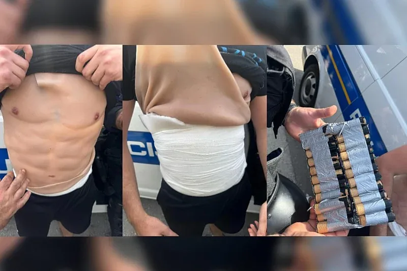 Navijač u Splitu nosio lažni torzo, policija ispod njega pronašla 40 baklji