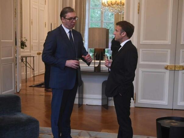 Emmanuel Macron Aleksandar Vučić Foto: Predsjednik Srbije
