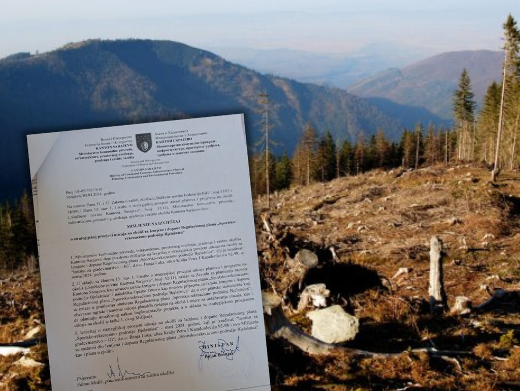 dokument kojima je odobreno krčenje šume na Bjelašnica