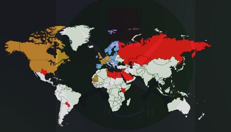 Zemlje Mapa suprotstavljanja Muslimanskoj braci