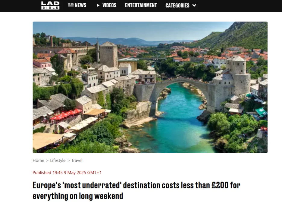 Britanski portal preporucuje Bi H kao najpotcjenjeniju destinaciju Evrope