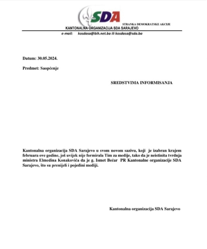Saopćenje sda KS