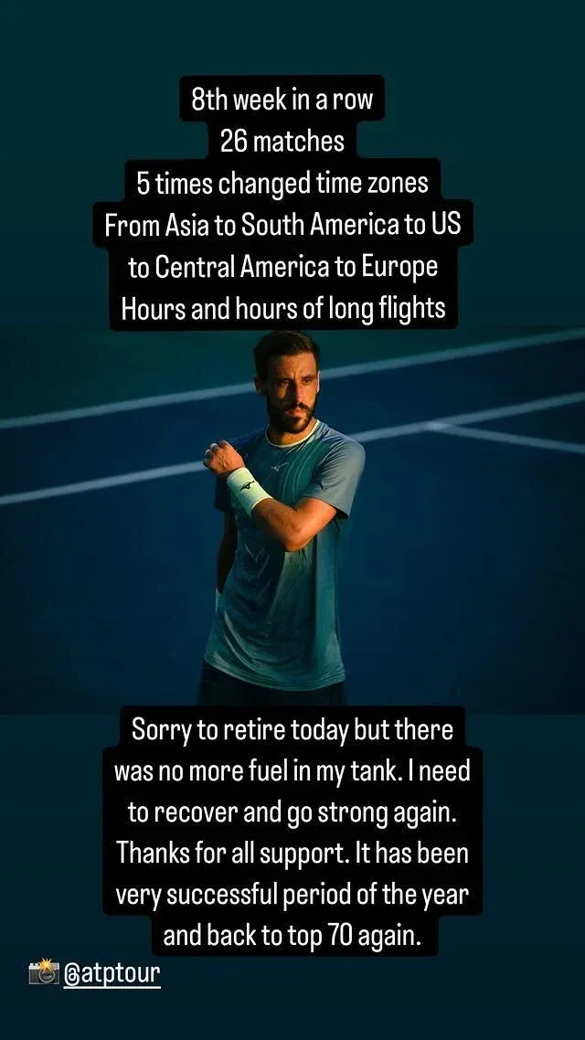 Status Damir Dzumhur na Instagramu predao polufinalni meč u Zadru