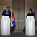 Aleksandar Vucic Emanuel Macron AP
