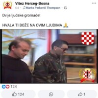 Dario Kordić pod zastavom Herceg Bosne u Vitezu