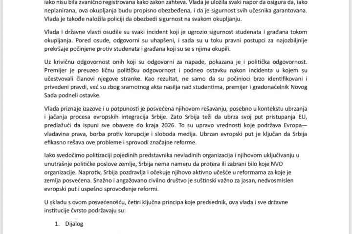 Vlada Srbije tekst ostavka