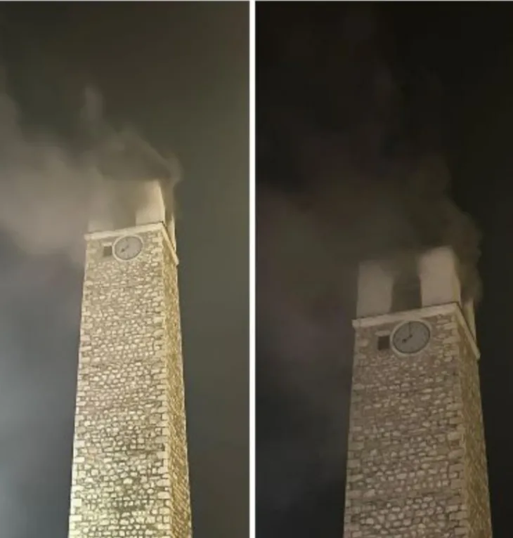 Pljevalja gori sahat kula u Pljevljima