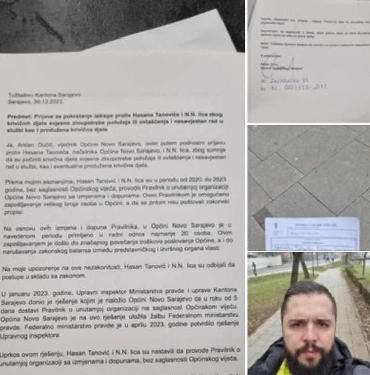Arslan Dučićn prijava protiv tanovica