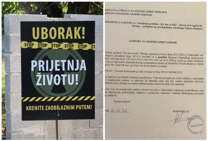 Mostar deponija Uborak dopis ministarstvu