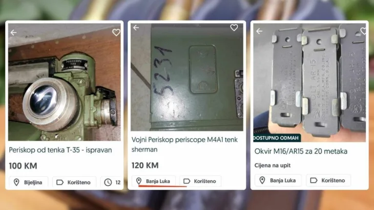 vojna oprema Raznolika ponuda vojne opreme. OLX Screenshot