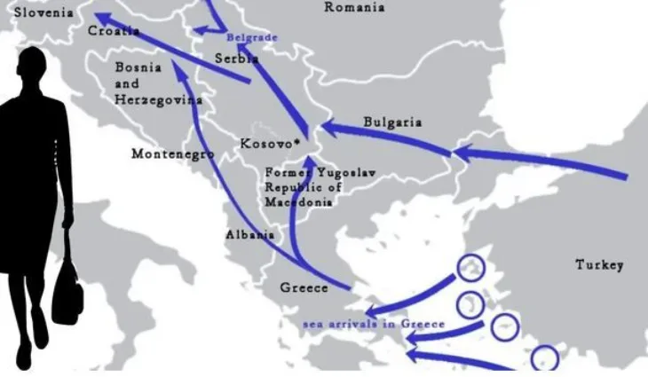 Karta balkanska ruta zena vodila