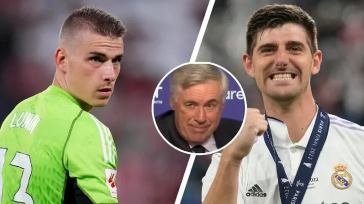 Andriy Lunin Carlo Ancelotti Thibaut Courtois