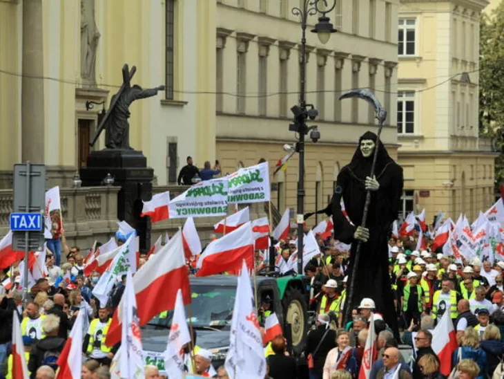 poljska  poljoprovrednici u protestu