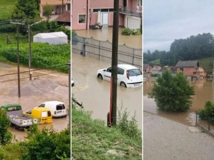 Usk zbog poplava voda prekrila puteve i sel