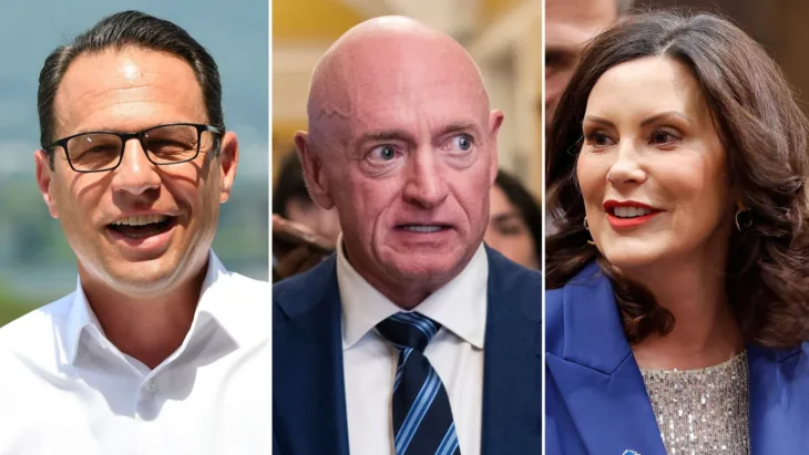 Josh Shapiro, Mark Kelly and Gretchen Whitmer  SkynewsAP