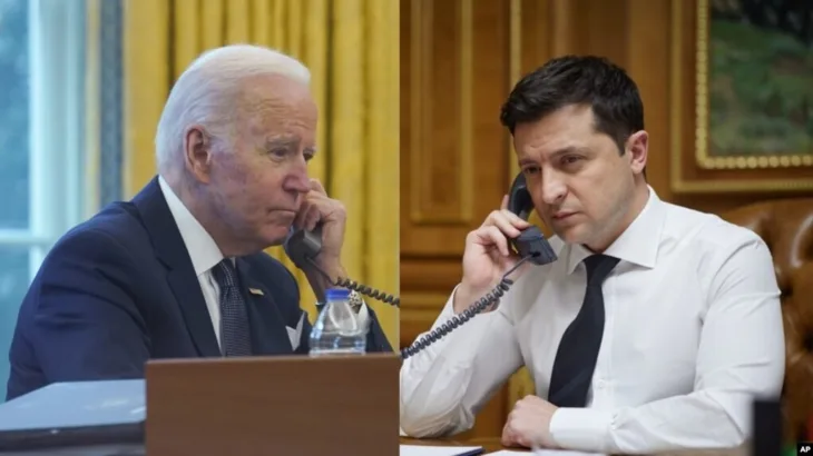 Volodimir Zelenski Joe Biden razgovor tel foto AP
