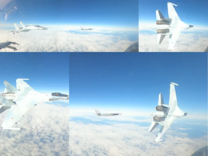 snimak incidenta između američkog F-16C i ruskog Su-35 iznad Aljaske