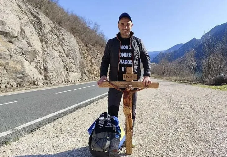 Josip Jelinić na jednoj dionici svog puta Foto: Bljesak.info