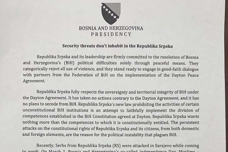 Non paper Zeljka Cvijanovic etto