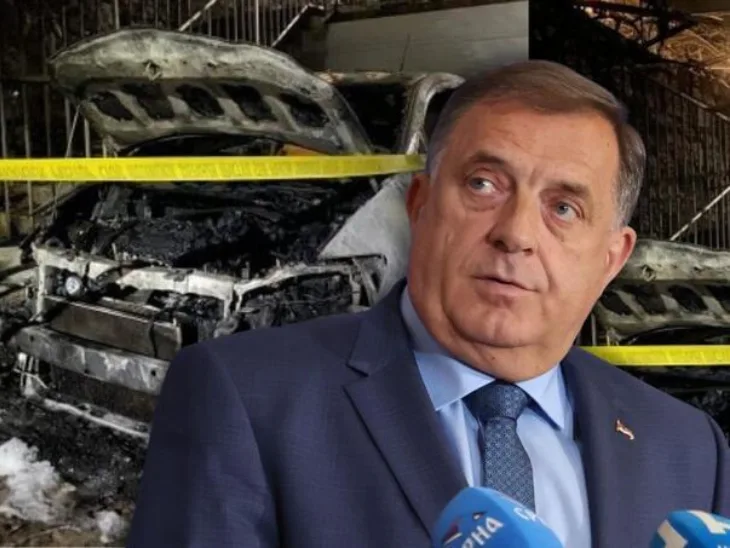 Milorad Dodik zapaljeno auto Nebojša Vukanović