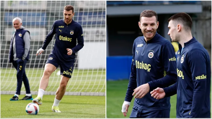 Edin dzeko 03 Skinuo masku sa nosa Na treningu Fenera. Fenerbahce