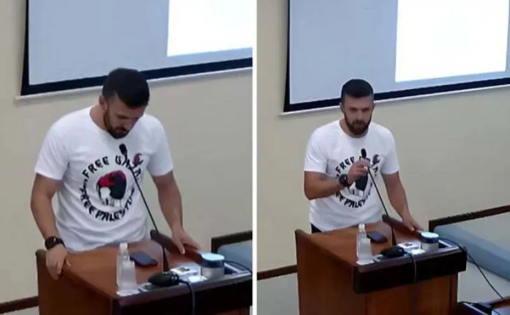 Jasmin Pandur SDA pojavio se u majici s natpisom Free Gaza Free Palestine