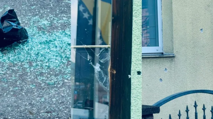 Kalesija U pucnjavi ostecena zgrada skole i Opcine Kalesija