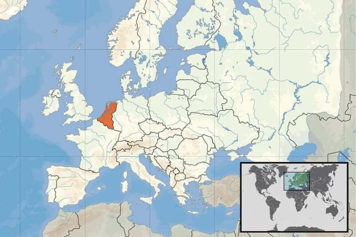 Pozicija potencijalne drzave Beneluksa na karti Evrope