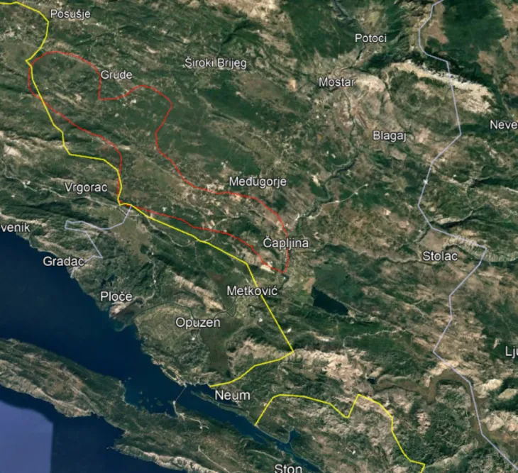 Satelitsko snimanje na podrucju rijeke Trebizat zbog mogucih poplava