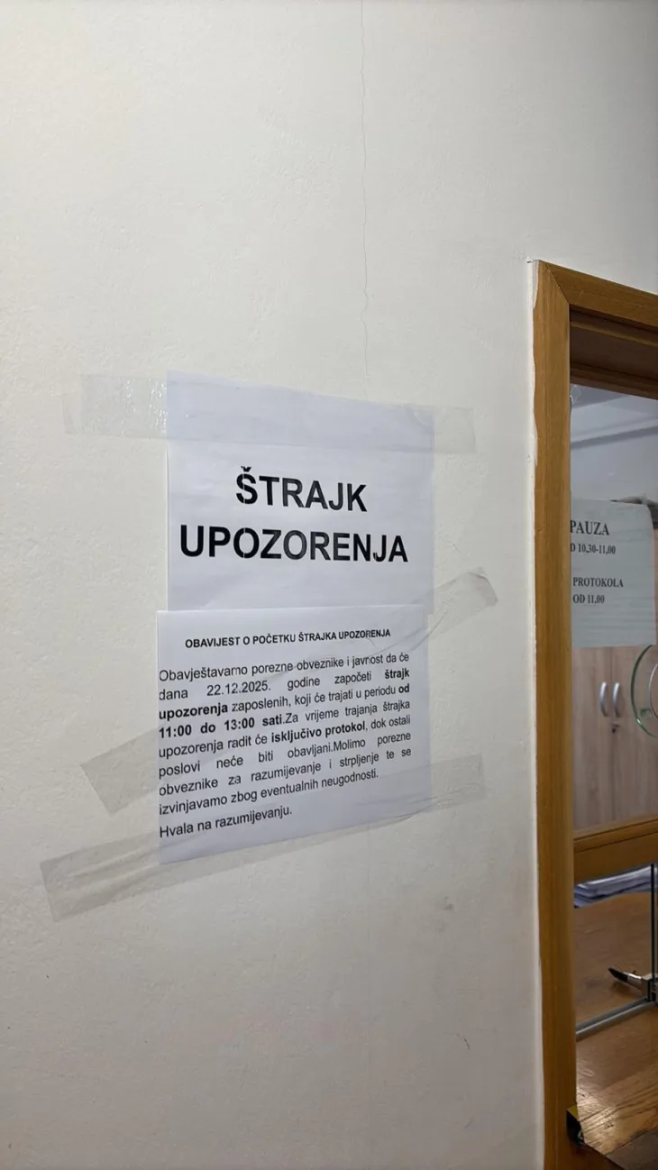 Porezna uprava Ilidza strajk