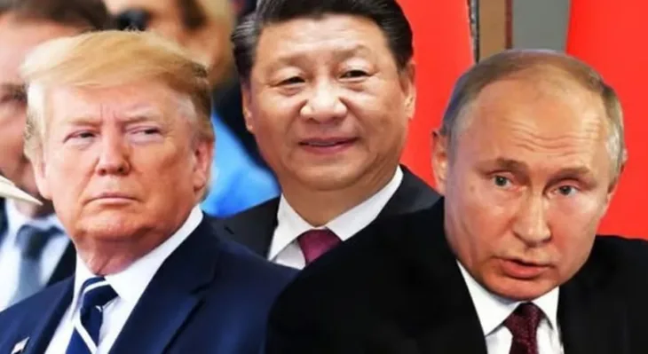 Donald Trump Xi Jinping i Vladimir Putin