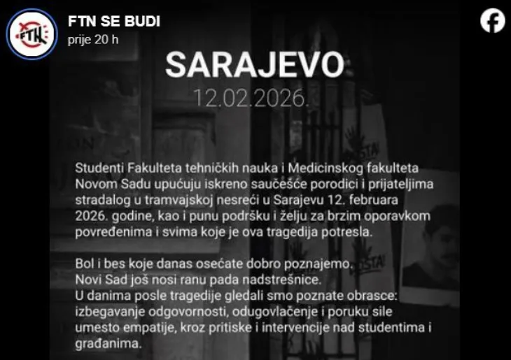 Studenti novog sada podrska sarajevu
