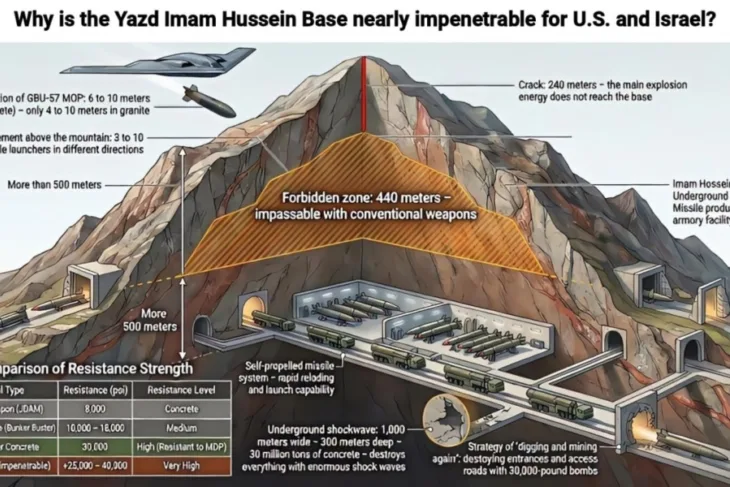 Iran Yazd baza Imam Husein   IRAN   LANSIRA RAKETE IZ PLANINE KOJU AMERIKA NE MOZE SRUSITI