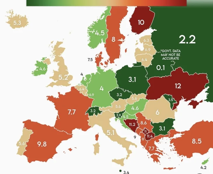 Mapa nezaposlenost balkan