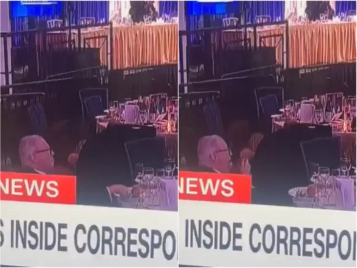 U trenutku pucnjave gost za stolom mirno vecerao