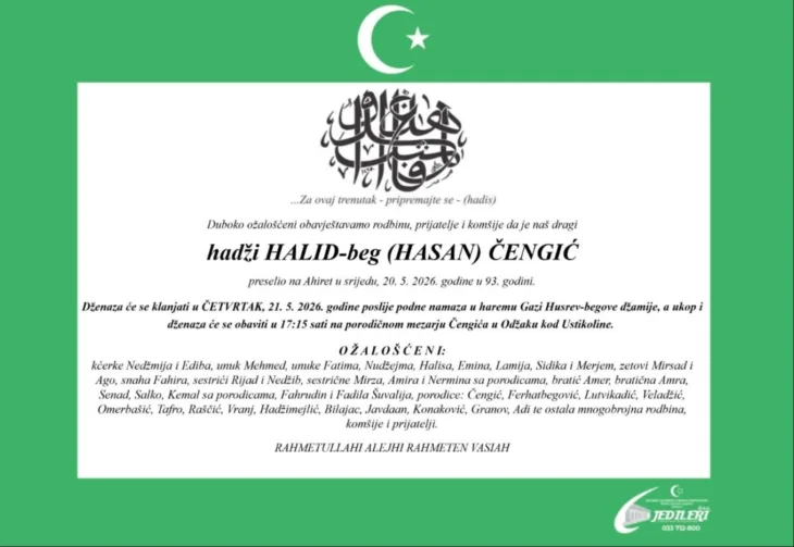 Halid Čengić Hadžija dzenaza