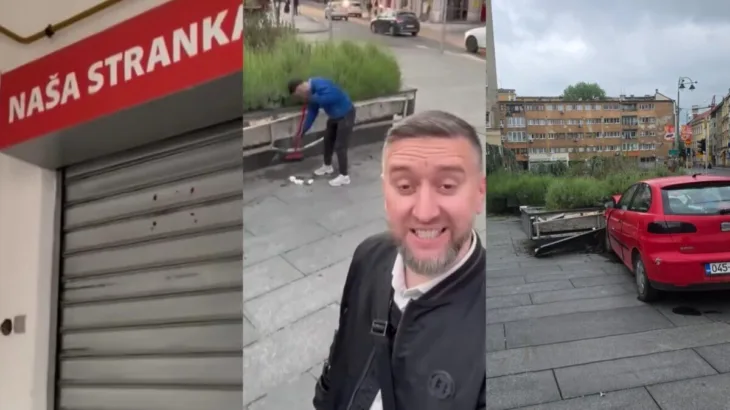 Gradani ocistili nered u centru Sarajeva pa smece ostavili ispred Nase stranke