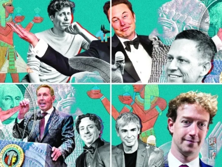 Sam Altman Elon Musk Peter Thiel Mark Zuckerberg Larry Page Sergey Brin i Larry Ellison