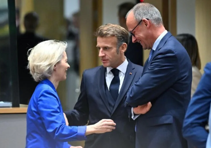 Ursula von der Leyen Emmanuel Macron Friedrich Merz
