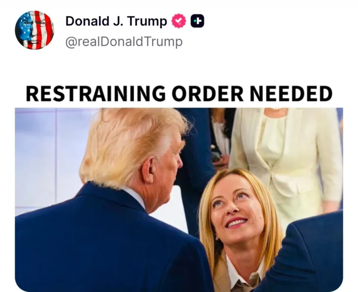 Trump i meloni objava na truth social